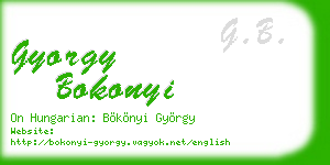 gyorgy bokonyi business card
